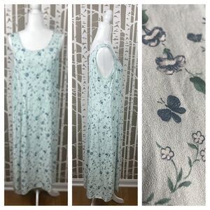 Vintage 90s cottagecore boho floral roses butterflies maxi dress